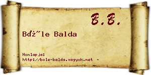 Bőle Balda névjegykártya